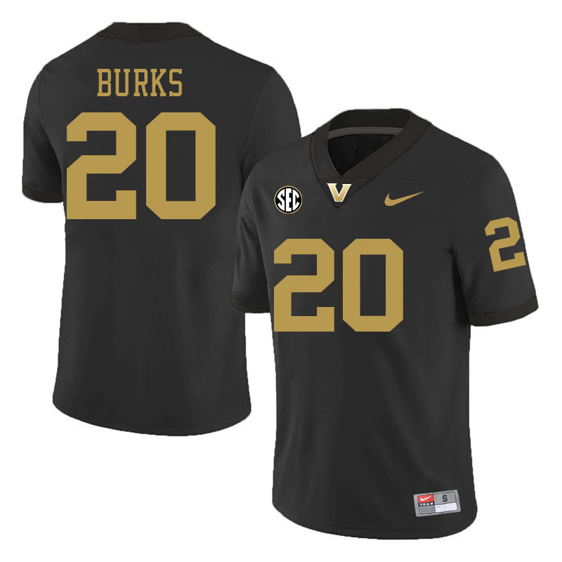 Oren Burks Jersey,Vanderbilt Commodores #20 Oren Burks Football Jersey,Uniforms-Black 2024